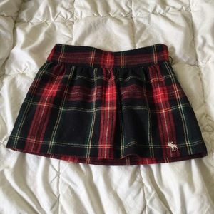 Wool plaid mini skirt